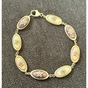 CCO Coleman Company Womens Bracelet Sterling Silver Pink Purple Gemston 7.5" 431